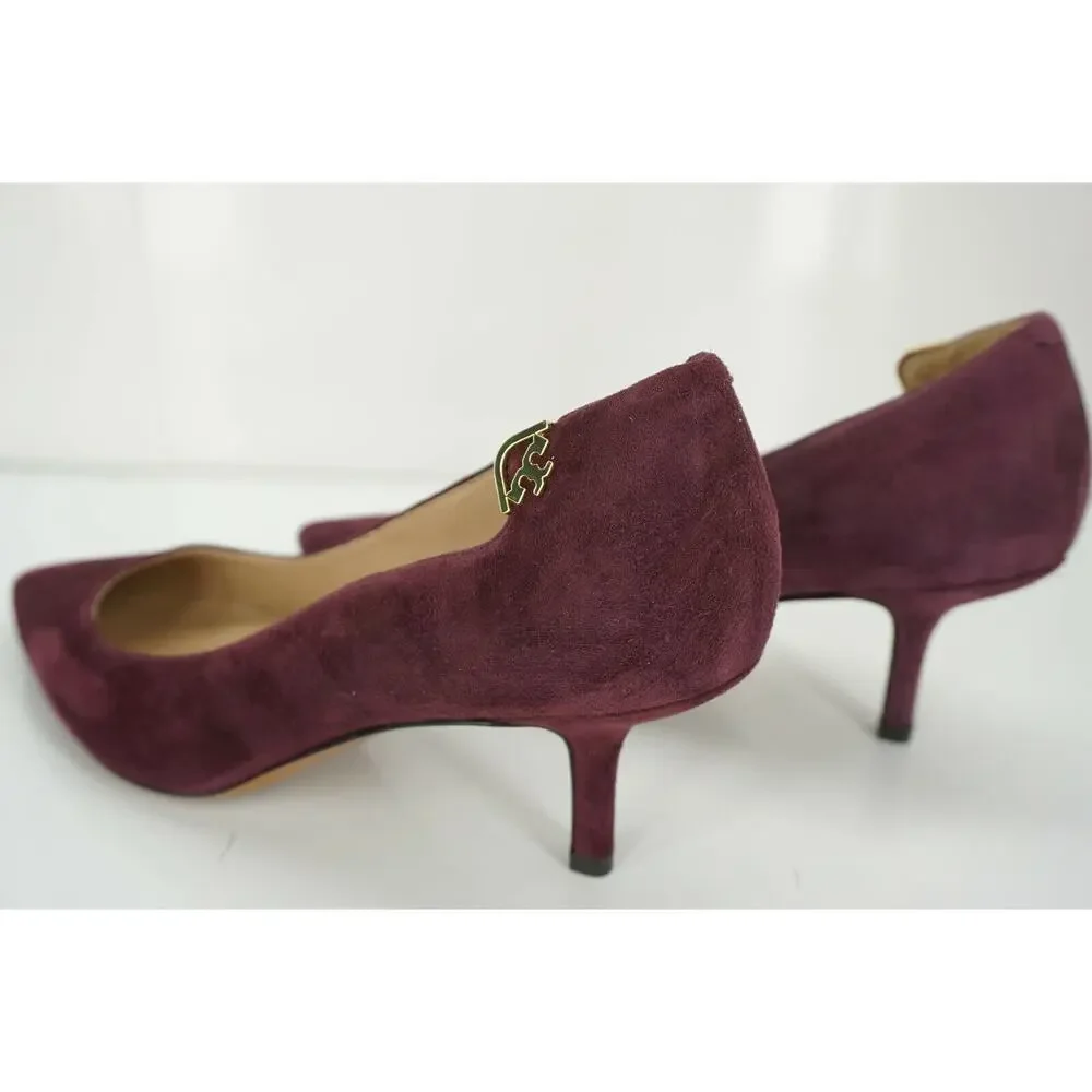 Tory Burch Purple Suede Elizabeth High Heel Pointy Toe Pumps